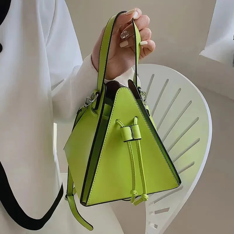 Luxury Leather Triangle Shoulder Bag
