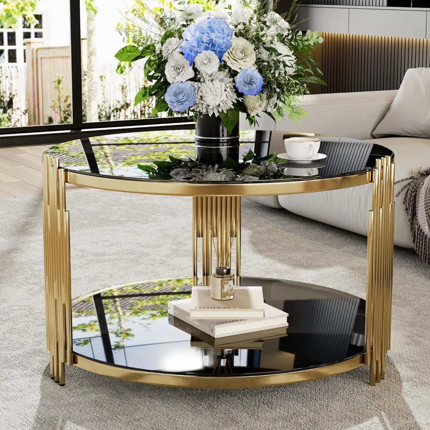 Gold Glass Coffee Table