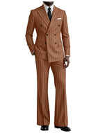 Striped Flare-Pants Formal Tuxedo Set