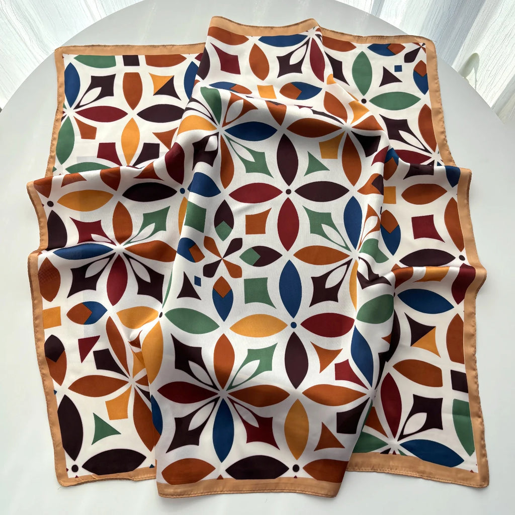 Print Silk Square Neckerchief