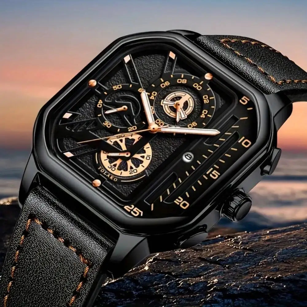 Yolako Square Leather Quartz Watch