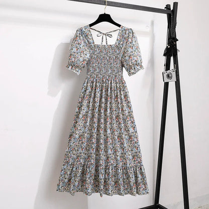 Summer Pleated Chiffon Dress