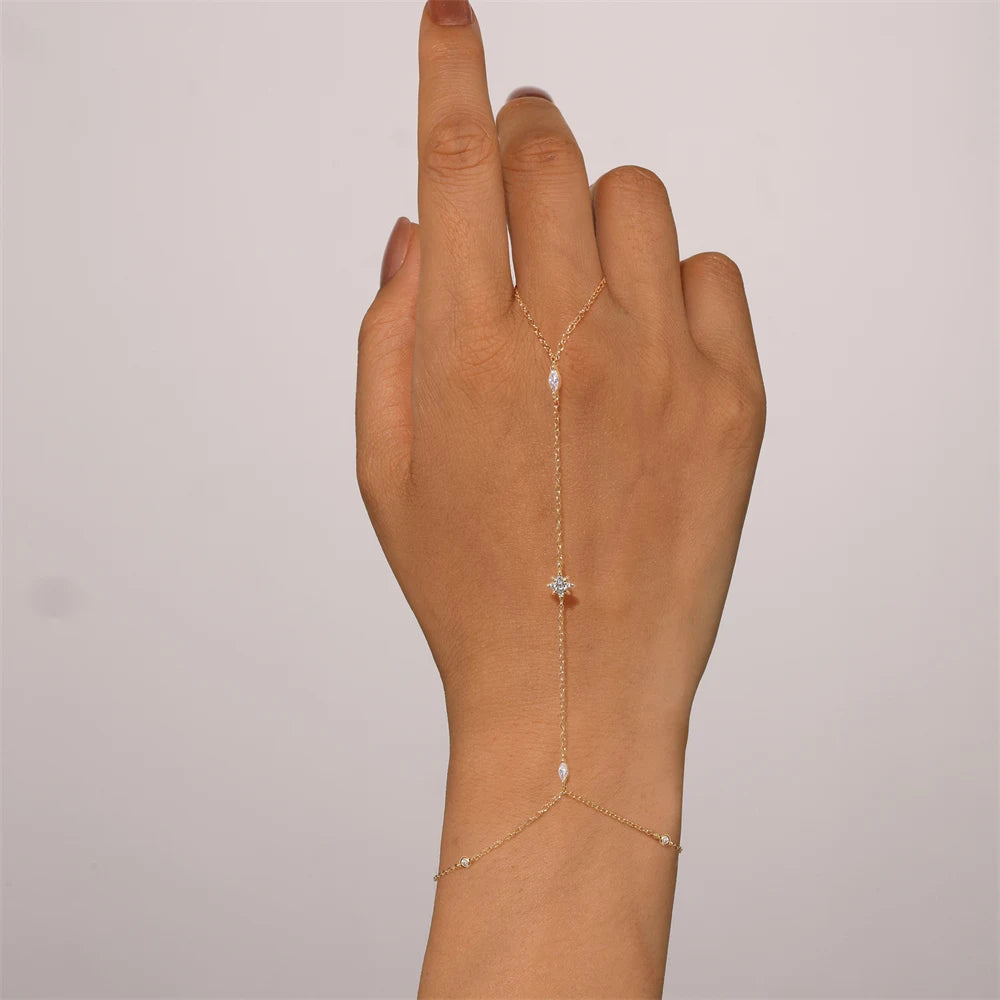 Zircon Silver Charm Bracelet