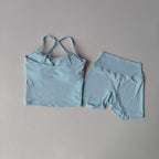 Everyday Solid Sleeveless True-To-Size Fit Two-Piece Yoga Set