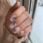 Mid-length French False Nails Leopard