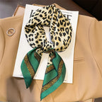 Leopard Print Square Headscarf