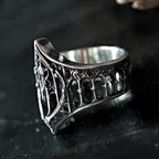 Gothic Openwork Wide-Band Ring