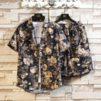 Cotton Floral Shirt Shorts Set