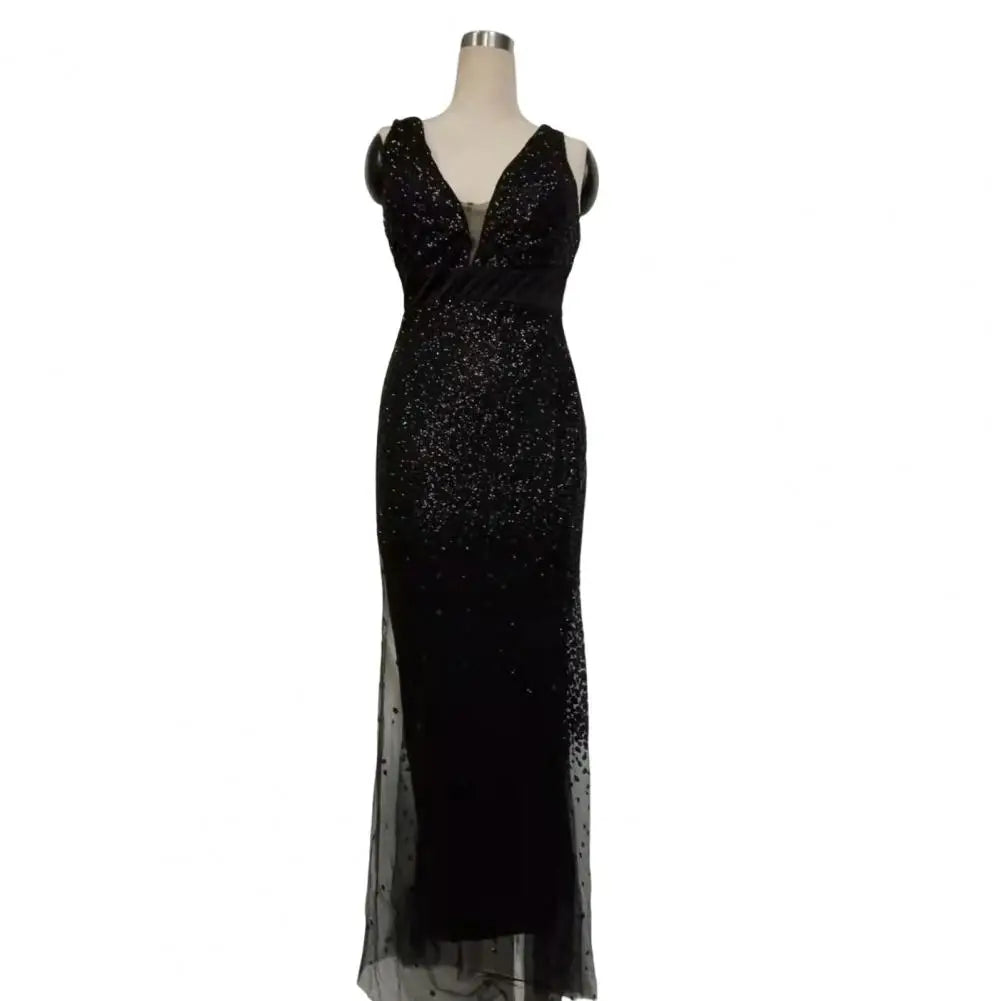 Sequin Mesh Evening Party Dress