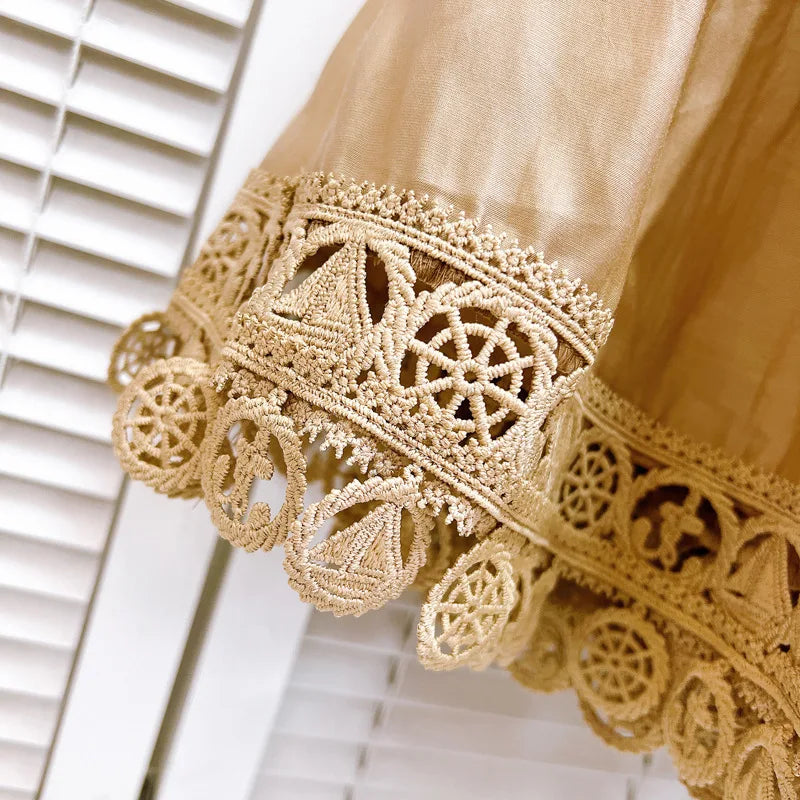 Embroidered Summer Skirt Suit