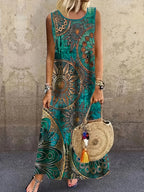 Bohemian Sunflower Print Dress