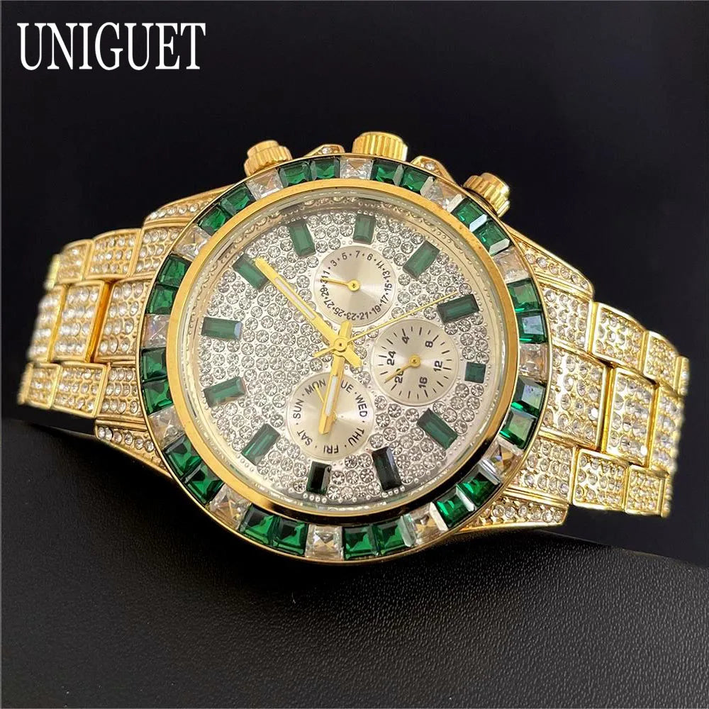DITALING Rainbow Diamond Quartz Watch