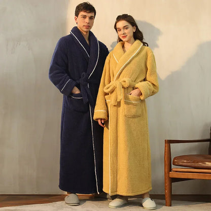2025 Autumn & Winter Thick Flannel Bathrobe