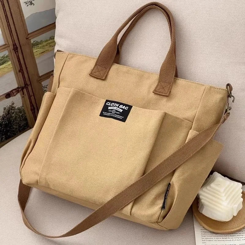 Canvas Crossbody Tote Bag