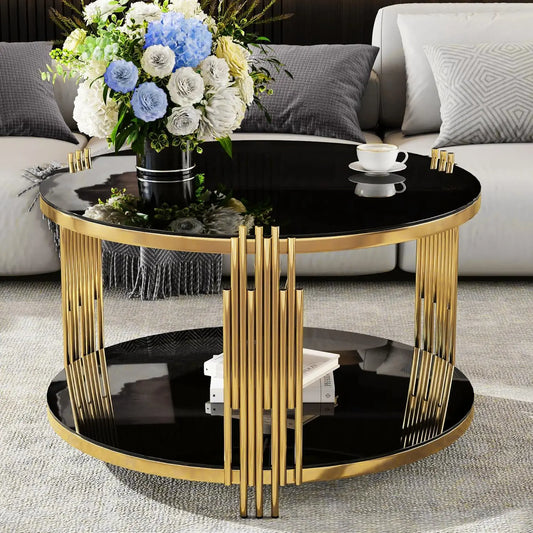 Gold Glass Coffee Table