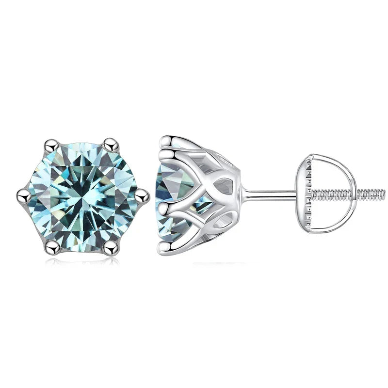 Colorful Moissanite Stud Earrings