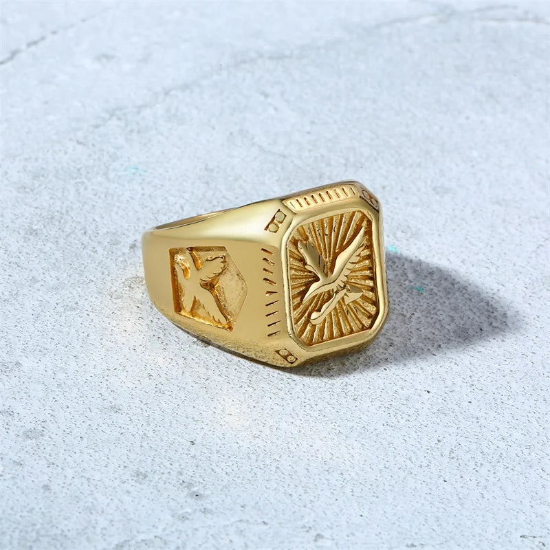 Mprainbow Bald Eagle Ring