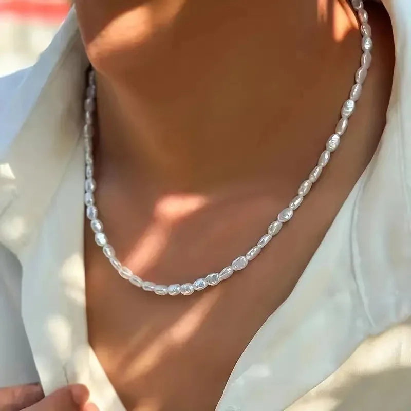 Pearl Teardrop Choker Necklace