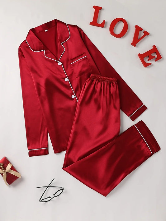 Women's Solid Pajama Set
