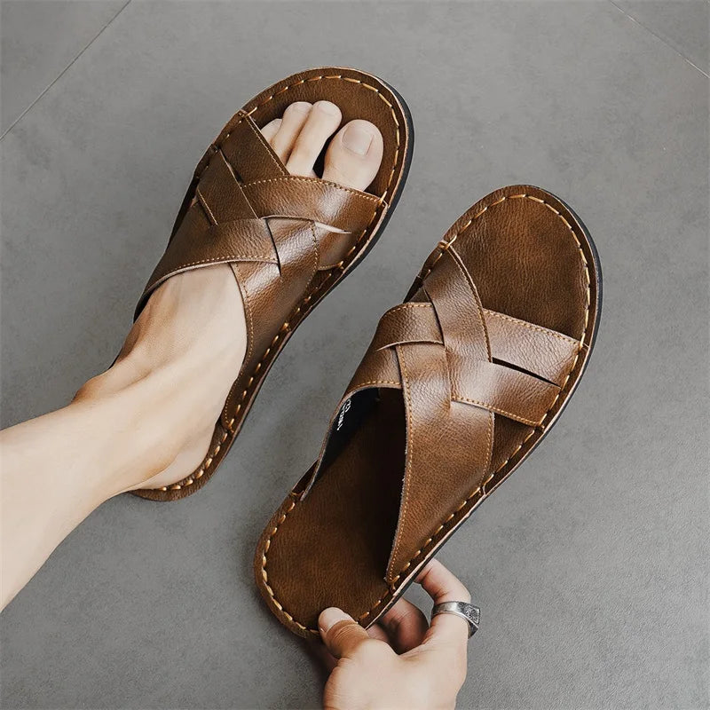 Handmade Leather Beach Slippers