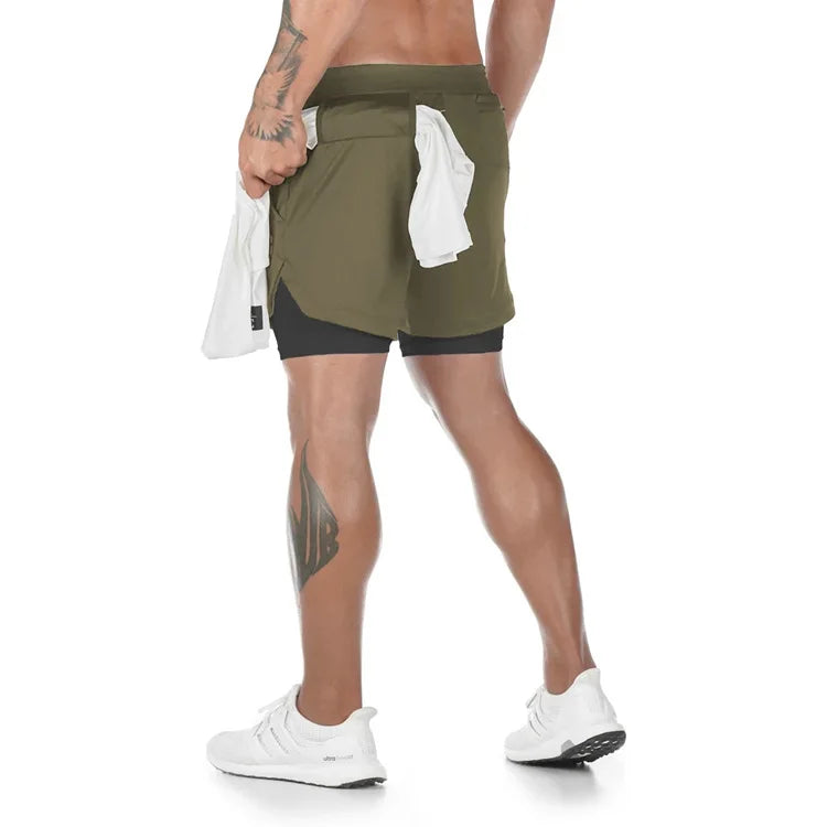 2-in-1 Camo Running Shorts
