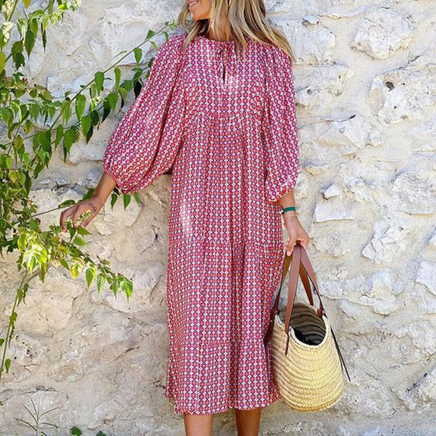 Boho Puff Sleeve Dress