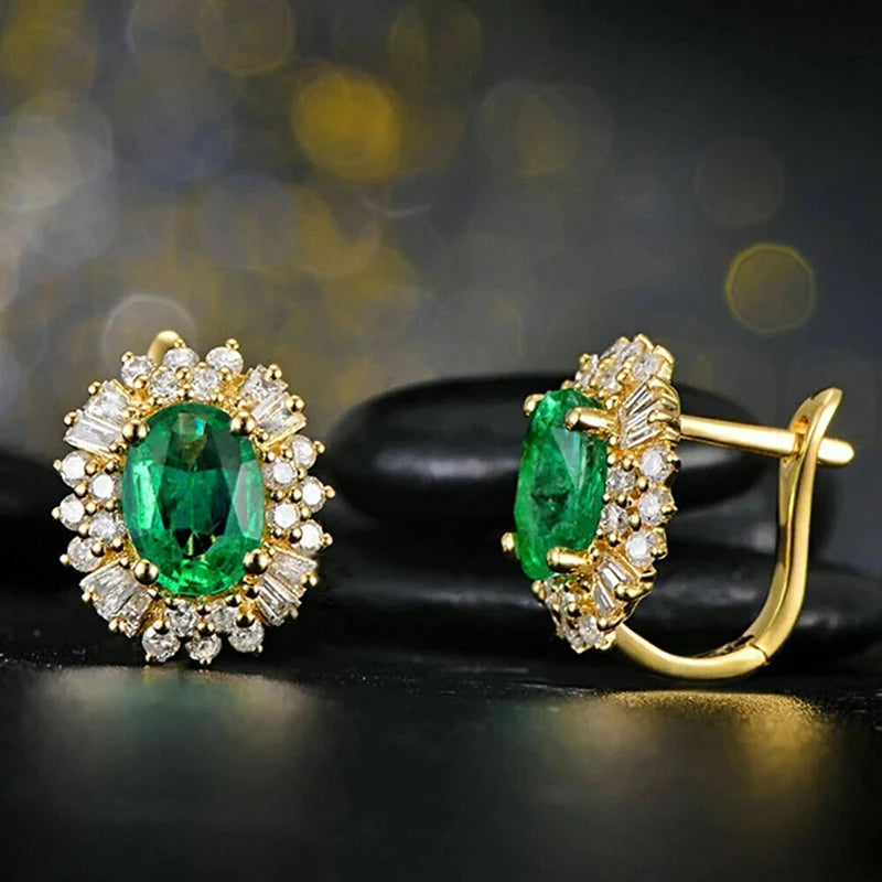 Zircon Geometric Hoop Earrings