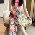 Multi-Color Print Wide-Leg Pants