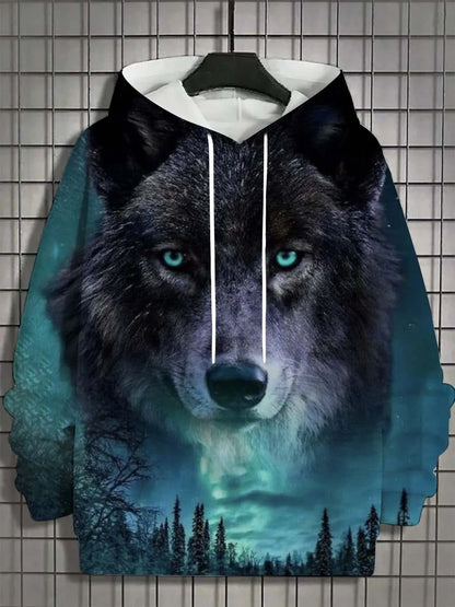Wolf Print Hoodie