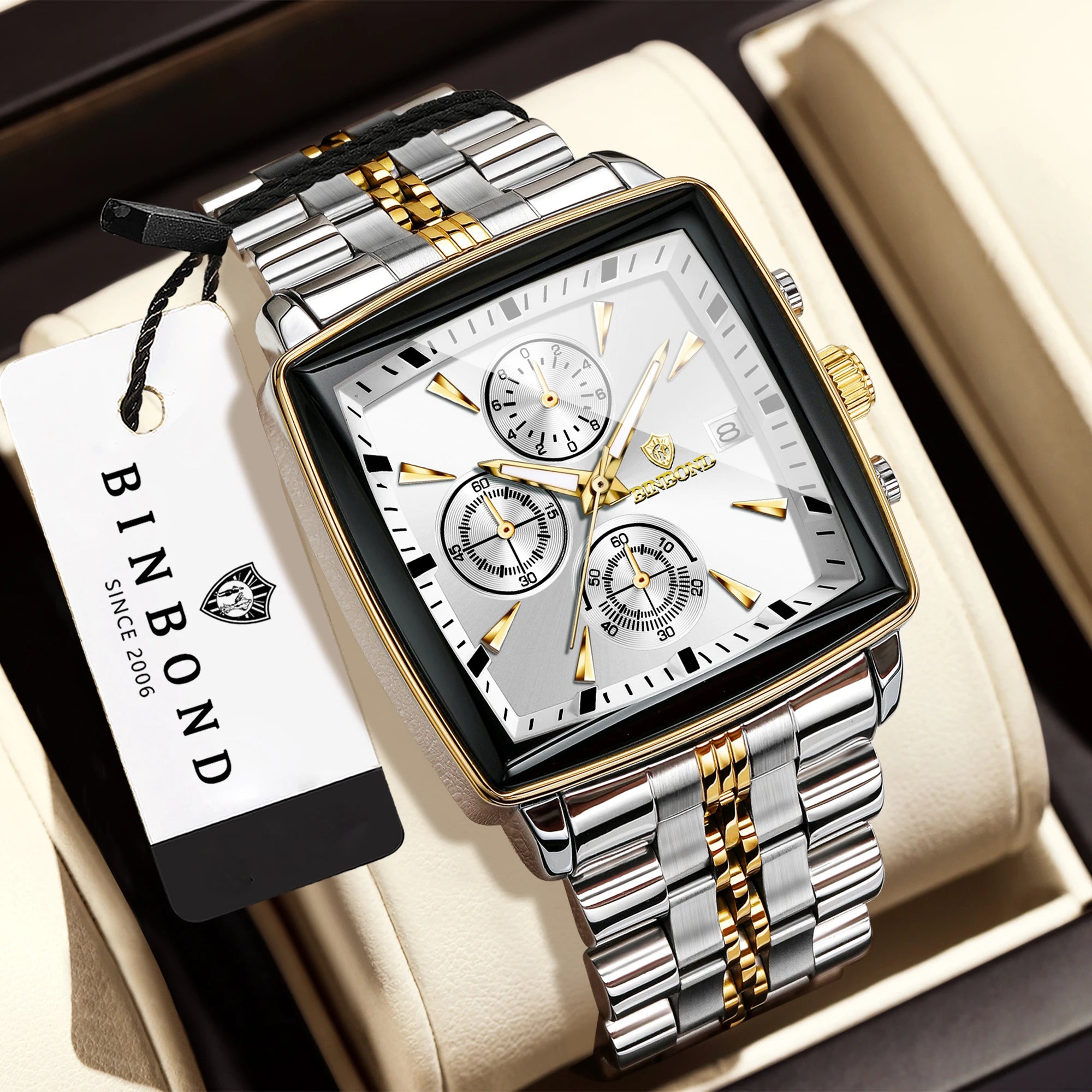 BINBOND Steel Chronograph Quartz Watch