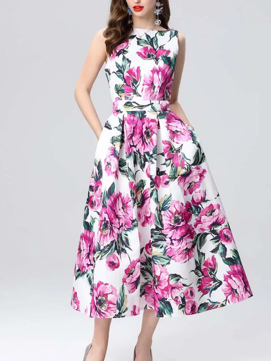Elegant Sleeveless High Waist Dress