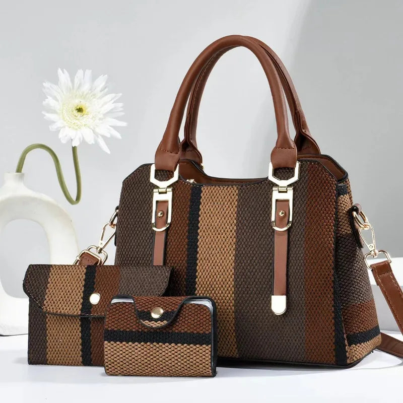 3 Piece Women’s Handbag Set with Wallet