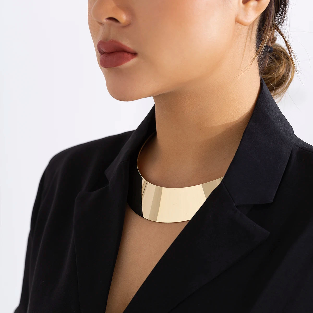 Punk Geometric Torque Necklace