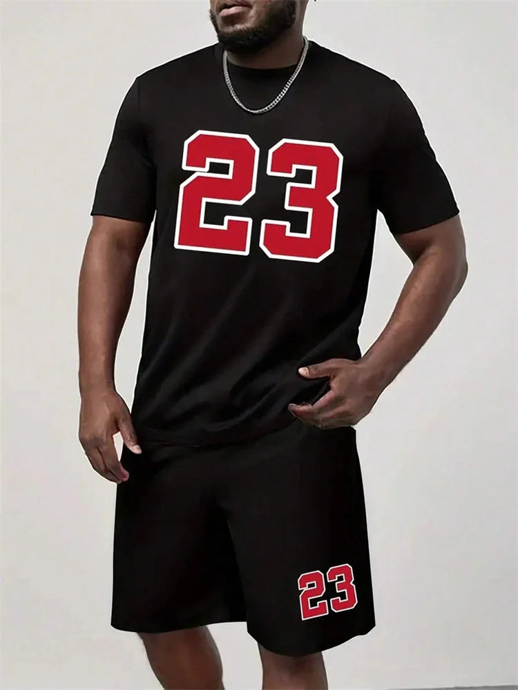 Digital Print Crewneck Tracksuit Set