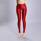 Bessmini Shiny High-Cut Pencil Leggings
