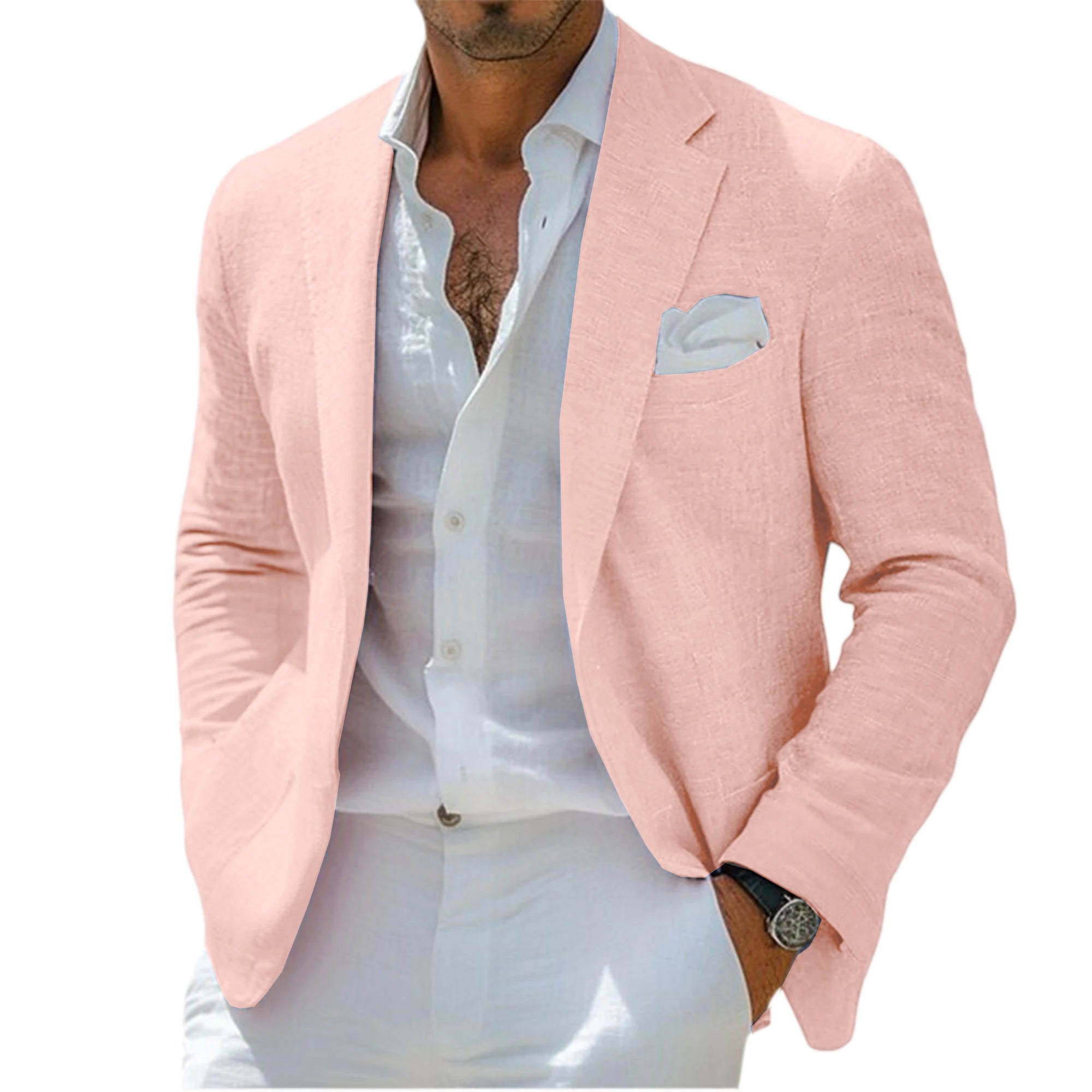 Linen Notch-Lapel Business Sport Coat