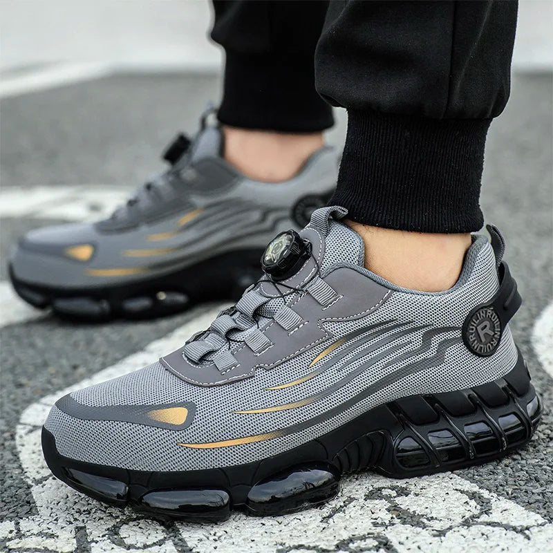 Rotating-Button Anti-Smash Safety Shoes