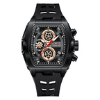 LIGE Square Chronograph Silicone Watch