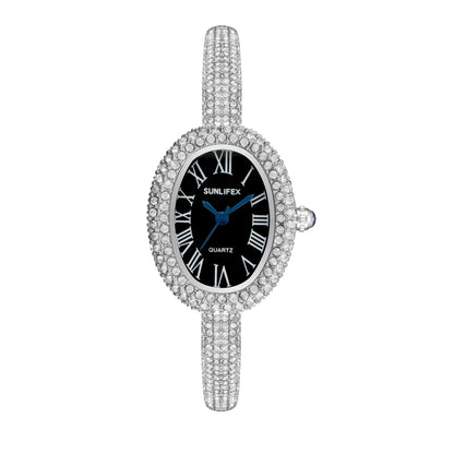 Elegant Rhinestone Oval Women’s Watch