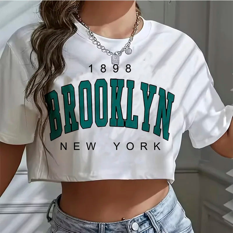 Brooklyn Graphic Crop T-Shirt