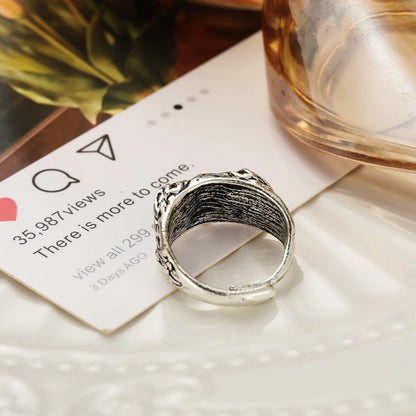 Gothic Owl Charm Ring