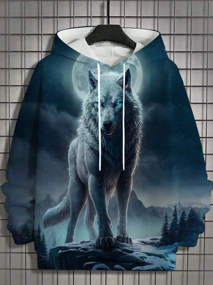Wolf Print Hoodie