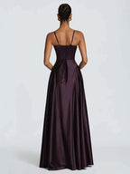 Lace-Up Satin A-Line Dress