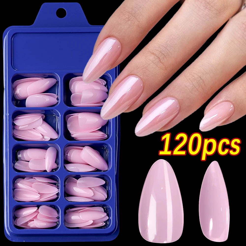 Milk White Press Nails Medium