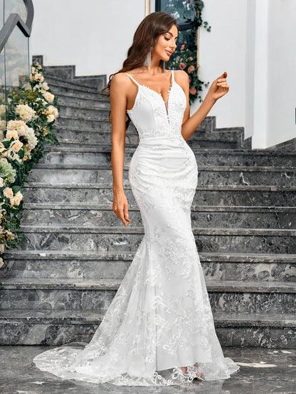 Sleeveless White Mermaid Dress