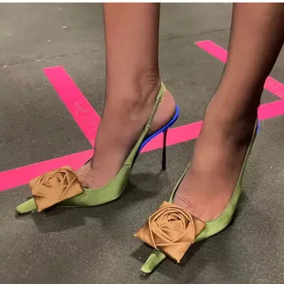 Patent Leather Pointed-Toe Sandals