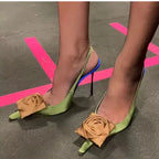 Patent Leather Pointed-Toe Sandals