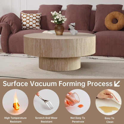 Travertine Round Coffee Table