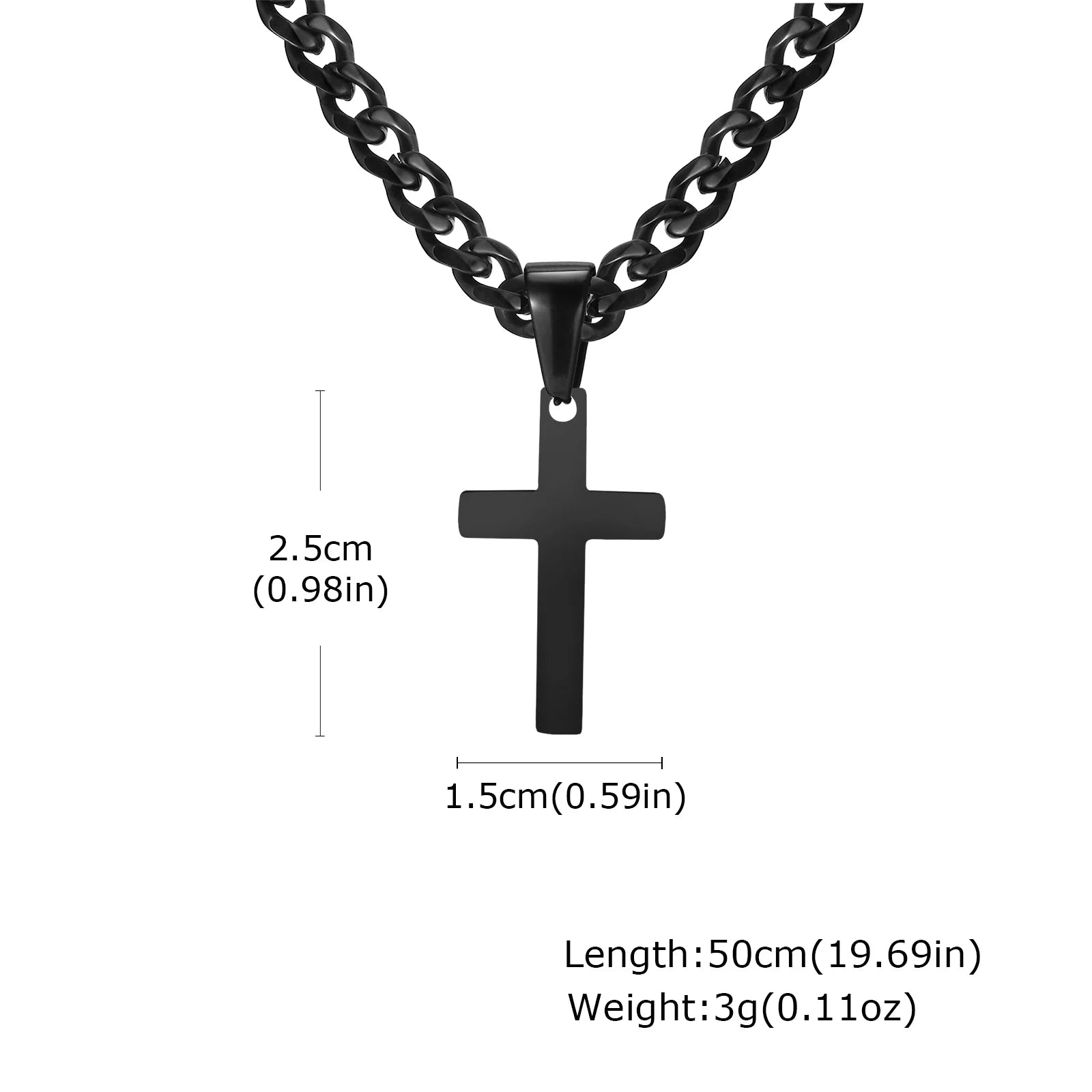 Mprainbow Cross Cuban Necklace