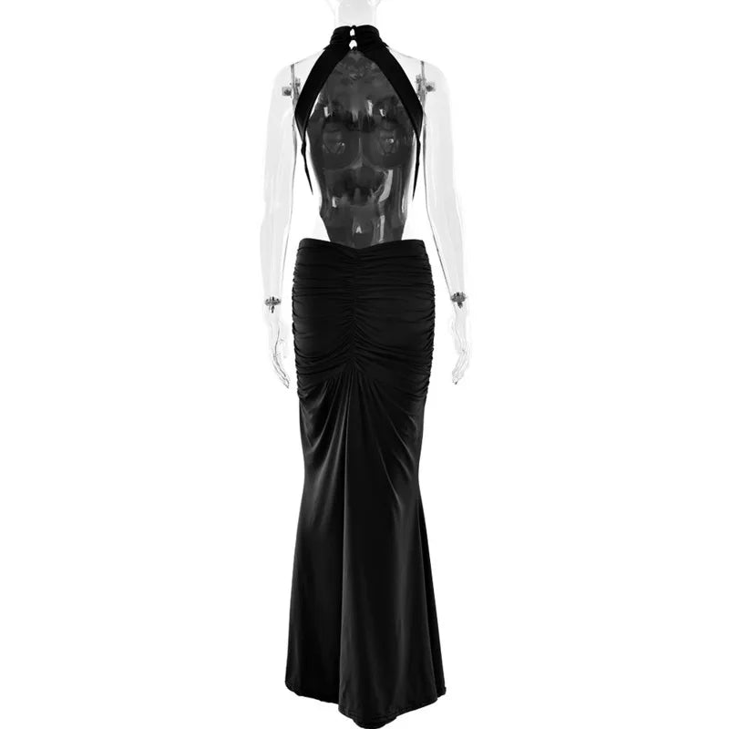 Pleated Halter Bodycon Dress